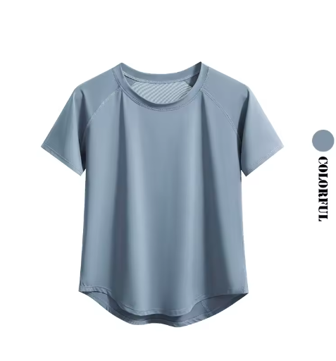 DRUR Women Sports T-shirt Short Sleeve Quick Dry Loose Compression Shirt Female Summer Fitness Sweatshirt Running Gym Tops New